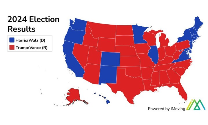 what the election map looked like in 2024